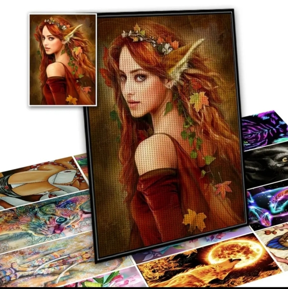 New 5D DIY Full Drill Diamond Art Kit, Fairy, Mosaic Coded 11.81" x 15.7" - Picture 6 of 9